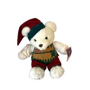 Vintage 1995 Kmart Santa's Magical Toyshop Bear Family Plush Teddy Elf w/ Tag‎